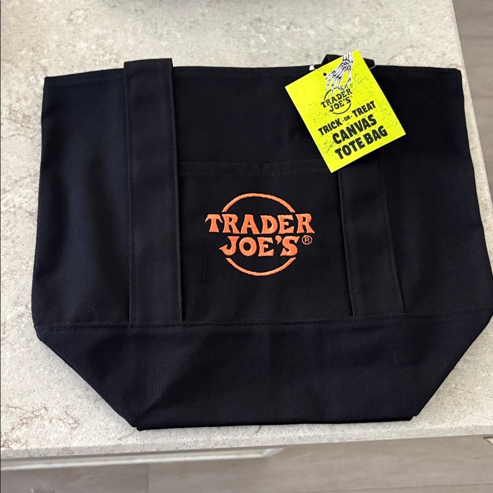 Trader Joe's Black Canvas Tote Bag